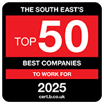 The South East's Top 50 Best Companies to work for 2025. cert.b.co.uk