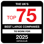 The UK's Top 75 Best Large Companies to work for 2025. cert.b.co.uk